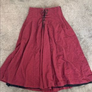 Alice’s Pig Red long skirt lined